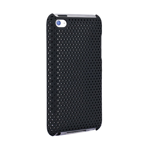 Mesh Hole Hard Rigid Snap On Case Cover for Apple iPod Touch 4 Black