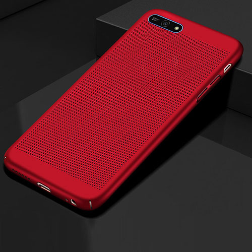 Mesh Hole Hard Rigid Snap On Case Cover for Huawei Honor 7A Red