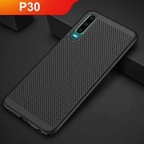 Mesh Hole Hard Rigid Snap On Case Cover for Huawei P30 Black