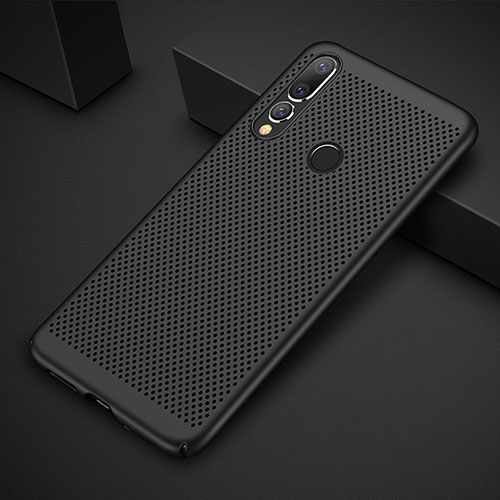 Mesh Hole Hard Rigid Snap On Case Cover for Huawei P30 Lite XL Black