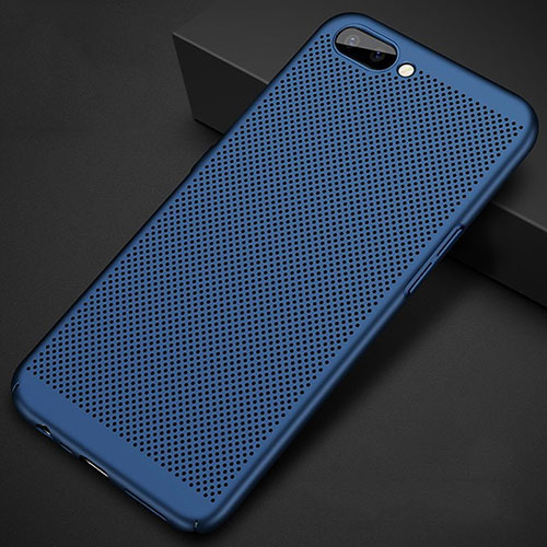 Mesh Hole Hard Rigid Snap On Case Cover for Oppo A12e Blue