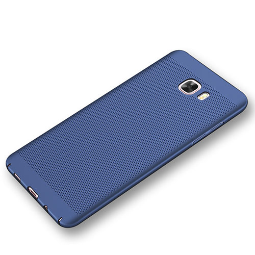 Mesh Hole Hard Rigid Snap On Case Cover for Samsung Galaxy C9 Pro C9000 Blue