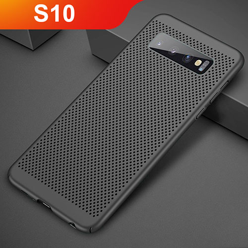 Mesh Hole Hard Rigid Snap On Case Cover for Samsung Galaxy S10 Black