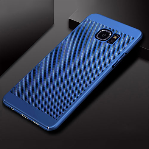 Mesh Hole Hard Rigid Snap On Case Cover for Samsung Galaxy S7 Edge G935F Blue