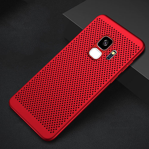 Mesh Hole Hard Rigid Snap On Case Cover for Samsung Galaxy S9 Red