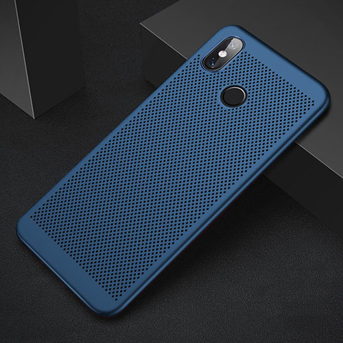 Mesh Hole Hard Rigid Snap On Case Cover for Xiaomi Mi 8 Blue