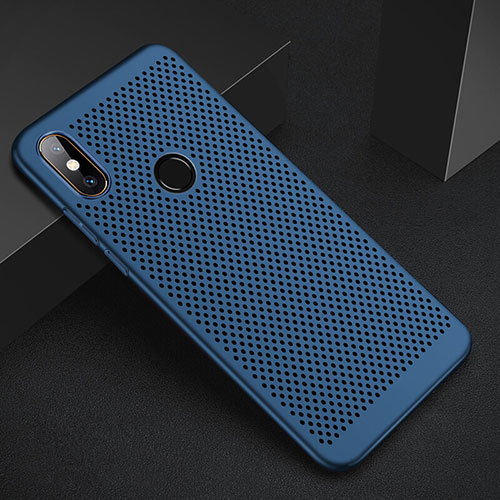 Mesh Hole Hard Rigid Snap On Case Cover for Xiaomi Mi A2 Lite Blue