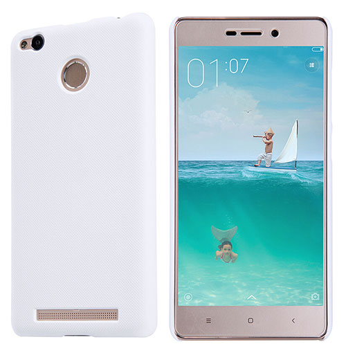 Mesh Hole Hard Rigid Snap On Case Cover for Xiaomi Redmi 3 Pro White