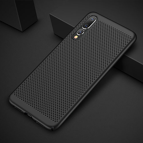 Mesh Hole Hard Rigid Snap On Case Cover M01 for Huawei P20 Pro Black