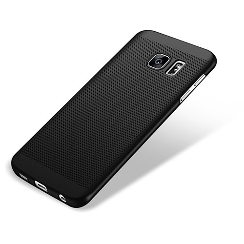 Mesh Hole Hard Rigid Snap On Case Cover M01 for Samsung Galaxy S7 Edge G935F Black