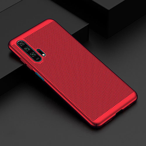 Mesh Hole Hard Rigid Snap On Case Cover W01 for Huawei Honor 20 Pro Red