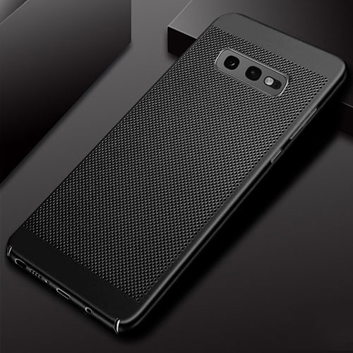 Mesh Hole Hard Rigid Snap On Case Cover W01 for Samsung Galaxy S10e Black