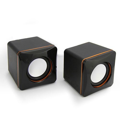Mini Speaker Wired Portable Stereo Super Bass Loudspeaker Black