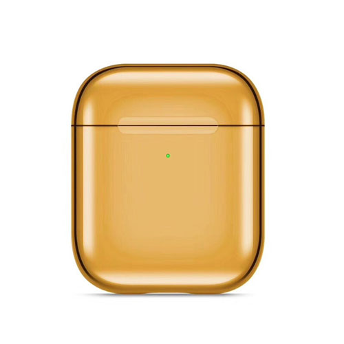 Protective Silicone Case Skin for Apple Airpods Charging Box with Keychain C07 Gold