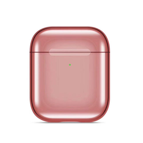 Protective Silicone Case Skin for Apple Airpods Charging Box with Keychain C07 Rose Gold