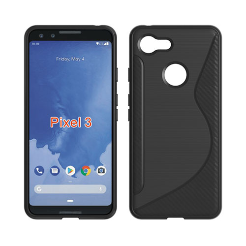 S-Line Transparent Gel Soft Case for Google Pixel 3 Black