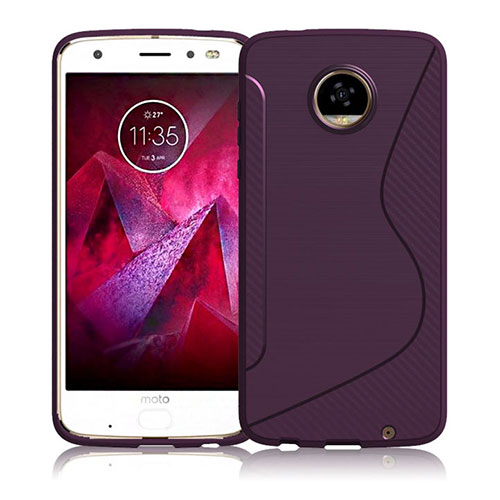 S-Line Transparent Gel Soft Case for Motorola Moto Z Play Purple
