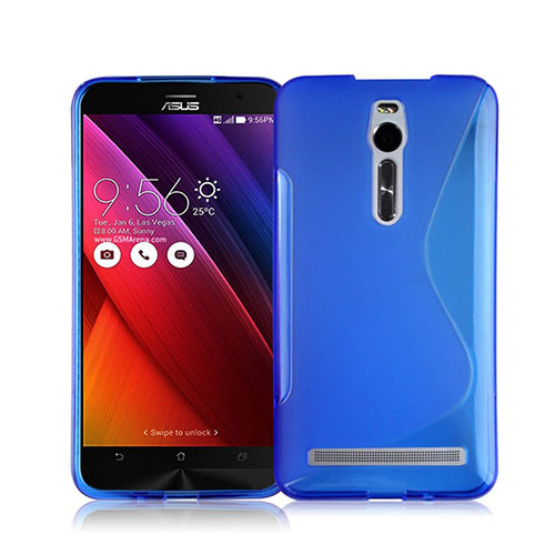 S-Line Transparent TPU Soft Cover for Asus Zenfone 2 ZE551ML ZE550ML Blue