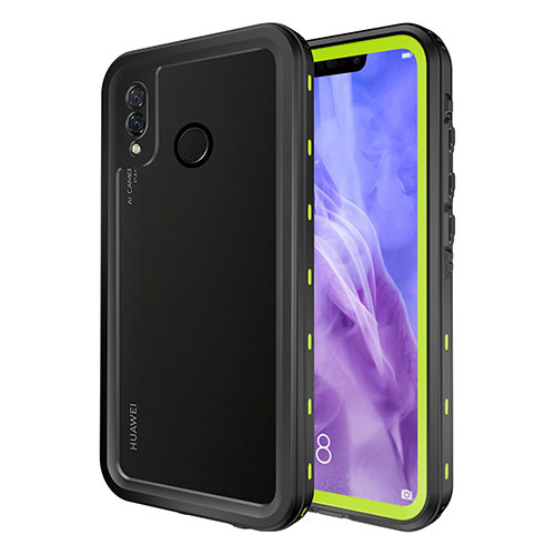 Silicone and Plastic Waterproof Cover Case 360 Degrees Underwater Shell for Huawei P20 Lite Green