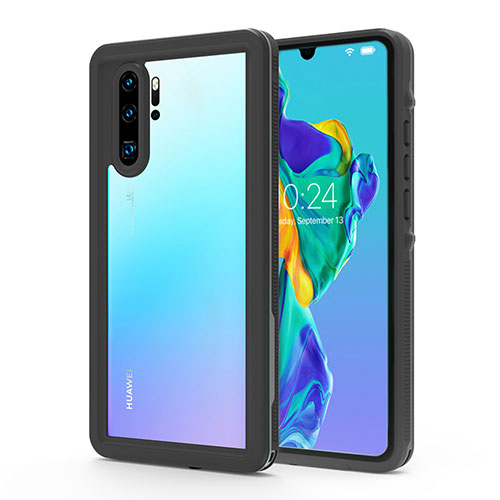 Silicone and Plastic Waterproof Cover Case 360 Degrees Underwater Shell for Huawei P30 Pro Black