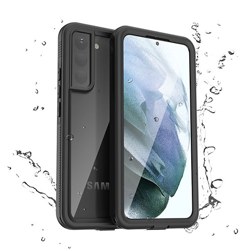 Silicone and Plastic Waterproof Cover Case 360 Degrees Underwater Shell for Samsung Galaxy S22 Plus 5G Black