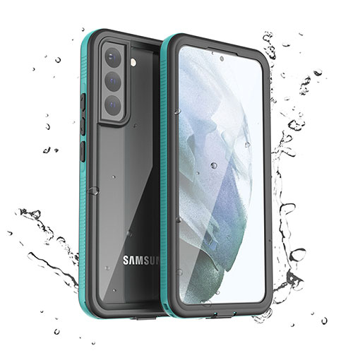 Silicone and Plastic Waterproof Cover Case 360 Degrees Underwater Shell for Samsung Galaxy S22 Plus 5G Green