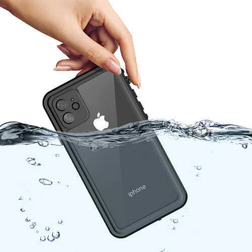 Silicone and Plastic Waterproof Cover Case 360 Degrees Underwater Shell W01 for Apple iPhone 11 Black