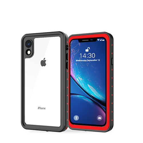 Silicone and Plastic Waterproof Cover Case 360 Degrees Underwater Shell W01 for Apple iPhone XR Red