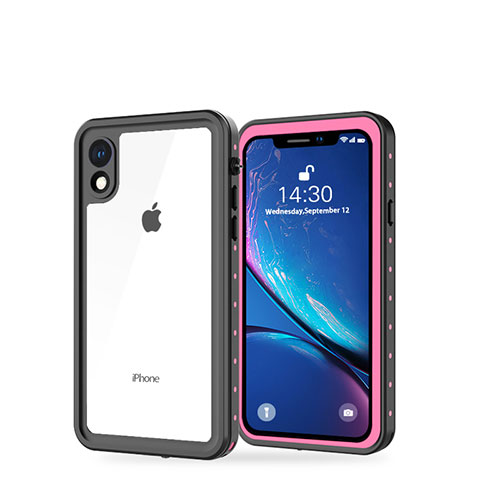 Silicone and Plastic Waterproof Cover Case 360 Degrees Underwater Shell W01 for Apple iPhone XR Rose Gold