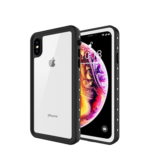 Silicone and Plastic Waterproof Cover Case 360 Degrees Underwater Shell W01 for Apple iPhone Xs Max White