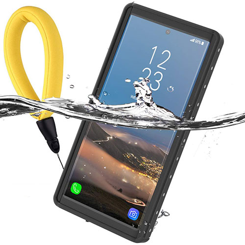 Silicone and Plastic Waterproof Cover Case 360 Degrees Underwater Shell W01 for Samsung Galaxy Note 10 Plus 5G Black