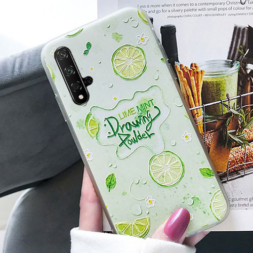 Silicone Candy Rubber Fruit Soft Case Cover for Huawei Honor 20 Green