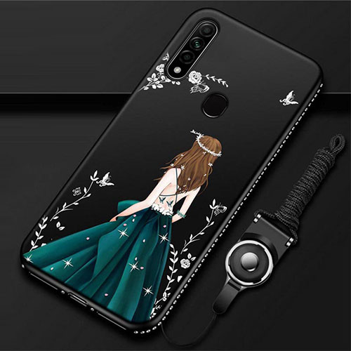 Silicone Candy Rubber Gel Dress Party Girl Soft Case Cover for Oppo A31 Green