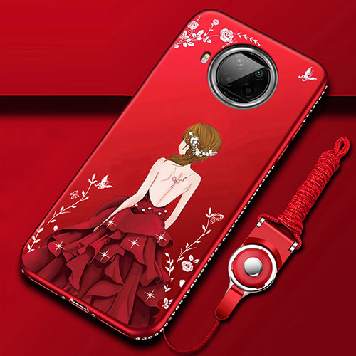 Silicone Candy Rubber Gel Dress Party Girl Soft Case Cover for Xiaomi Mi 10i 5G Red