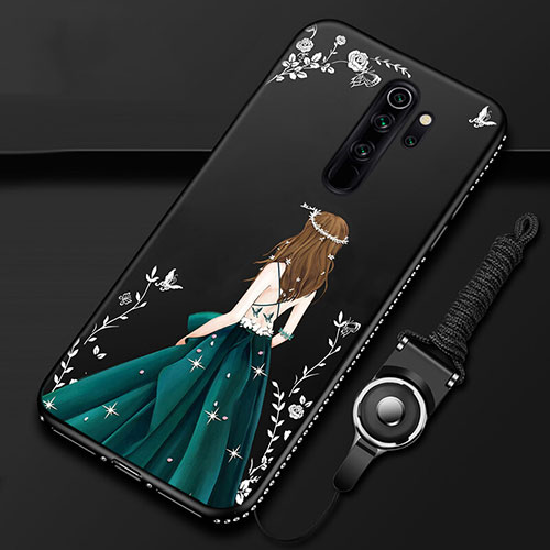 Silicone Candy Rubber Gel Dress Party Girl Soft Case Cover for Xiaomi Redmi Note 8 Pro Black