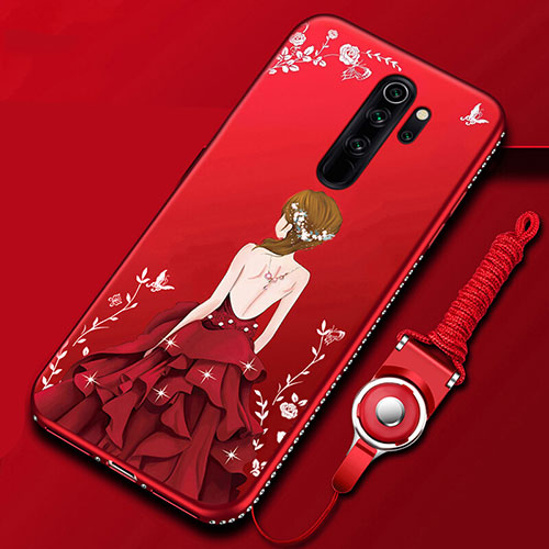 Silicone Candy Rubber Gel Dress Party Girl Soft Case Cover for Xiaomi Redmi Note 8 Pro Red