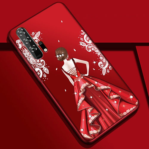 Silicone Candy Rubber Gel Dress Party Girl Soft Case Cover K01 for Huawei Honor 20 Pro Mixed
