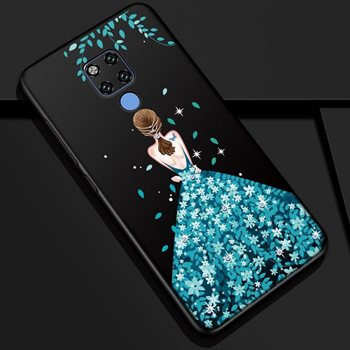 Silicone Candy Rubber Gel Dress Party Girl Soft Case Cover K01 for Huawei Mate 20 Green