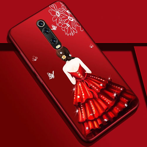 Silicone Candy Rubber Gel Dress Party Girl Soft Case Cover K01 for Xiaomi Mi 9T Mixed