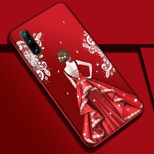 Silicone Candy Rubber Gel Dress Party Girl Soft Case Cover K02 for Huawei P30 Mixed