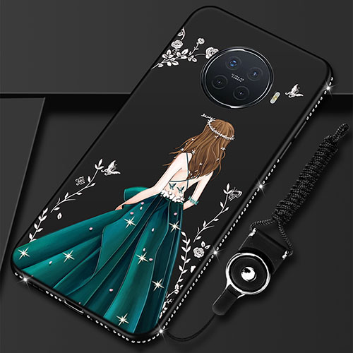 Silicone Candy Rubber Gel Dress Party Girl Soft Case Cover S01 for Oppo Ace2 Green