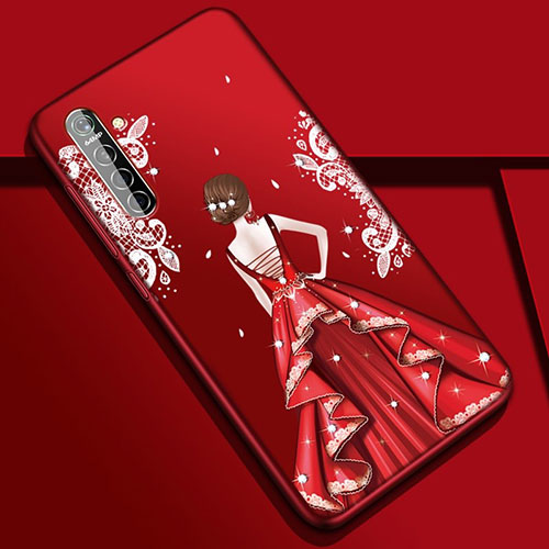Silicone Candy Rubber Gel Dress Party Girl Soft Case Cover S01 for Realme XT Mixed
