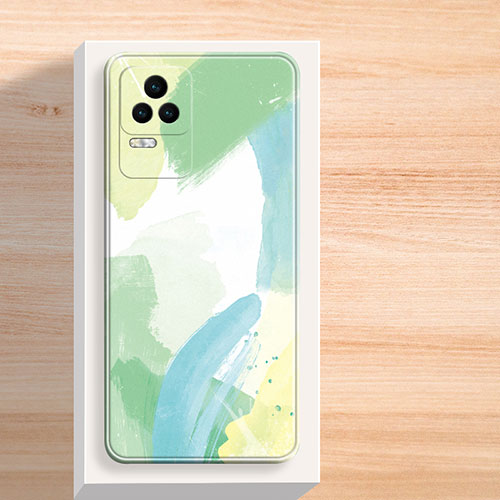 Silicone Candy Rubber Gel Fashionable Pattern Soft Case Cover for Xiaomi Poco F4 5G Green