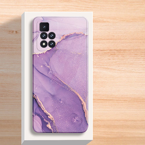 Silicone Candy Rubber Gel Fashionable Pattern Soft Case Cover for Xiaomi Poco M4 Pro 5G Purple