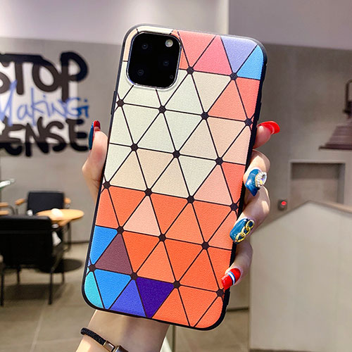 Silicone Candy Rubber Gel Fashionable Pattern Soft Case Cover H02 for Apple iPhone 11 Pro Orange