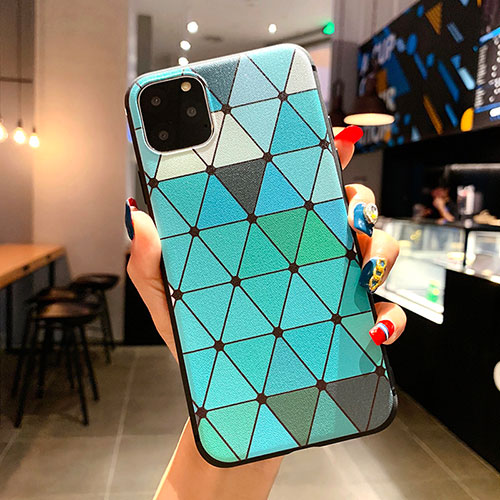 Silicone Candy Rubber Gel Fashionable Pattern Soft Case Cover H04 for Apple iPhone 11 Pro Sky Blue