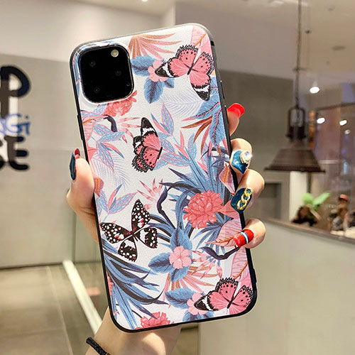 Silicone Candy Rubber Gel Fashionable Pattern Soft Case Cover H06 for Apple iPhone 11 Pro Pink