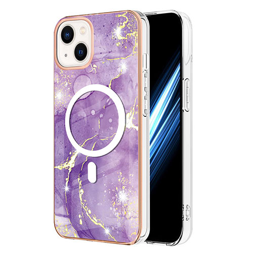 Silicone Candy Rubber Gel Fashionable Pattern Soft Case Cover Mag-Safe Magnetic for Apple iPhone 13 Purple