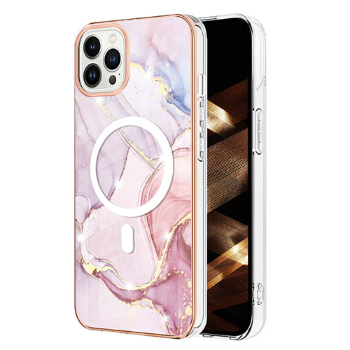 Silicone Candy Rubber Gel Fashionable Pattern Soft Case Cover Mag-Safe Magnetic for Apple iPhone 14 Pro Max Pink
