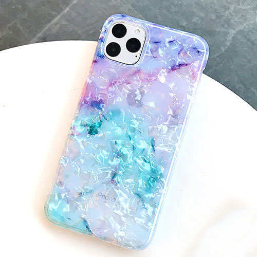 Silicone Candy Rubber Gel Fashionable Pattern Soft Case Cover S01 for Apple iPhone 11 Pro Max Blue